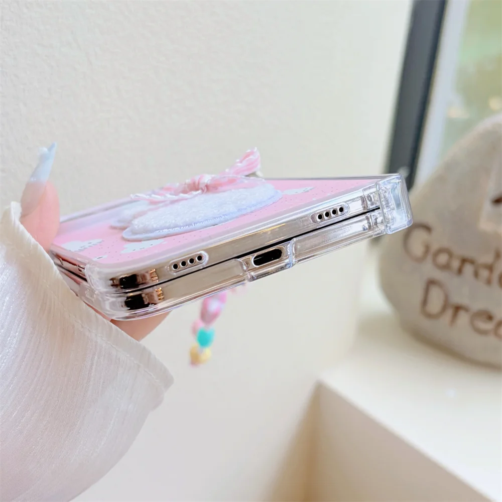 Korean Embroidery Cute Miffy Rabbit Phone Case For iphone Duo Cover Fashion Anti-vibration Cover With Chain Cute Protective Case