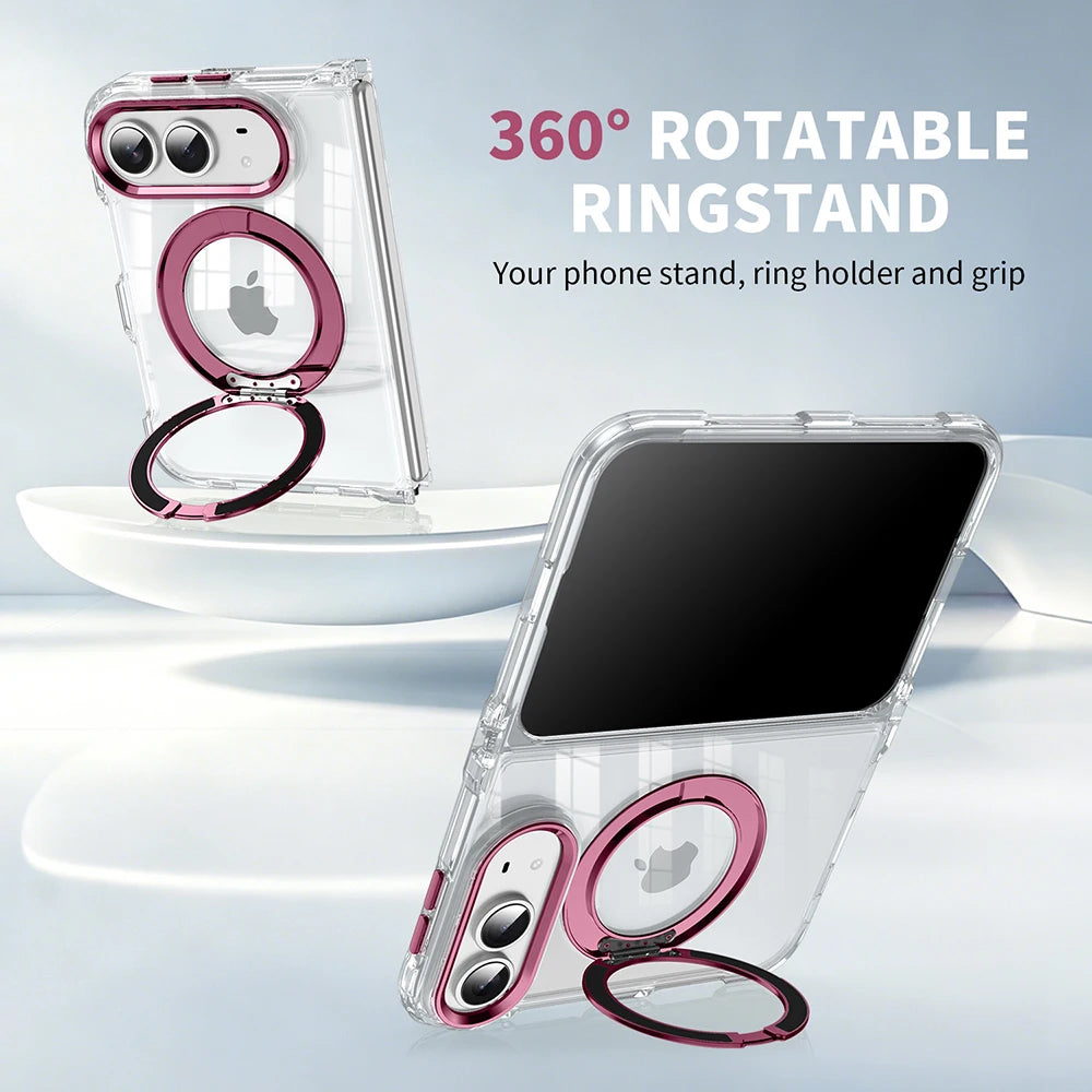 Clear MagSafe Case with Rotating Holder for iPhone Duo