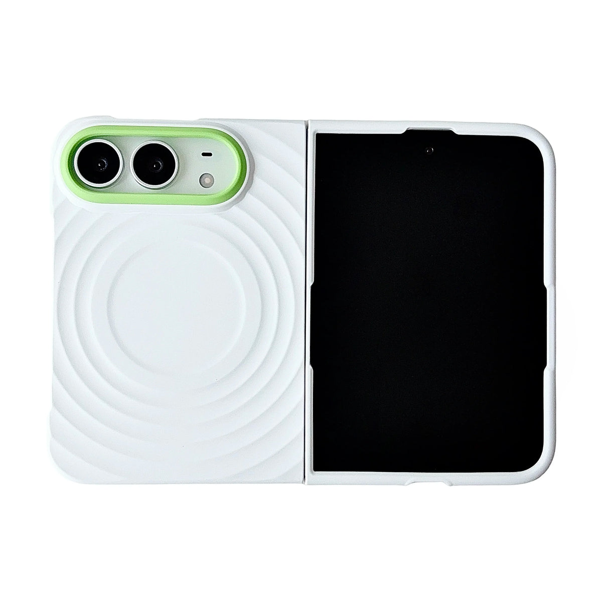 Case For Apple iPhone Duo For Foldable iPhone Duo For Magsafe With  Magnetic Ring Ripples Stand Luxury Silicone Ripples Cover