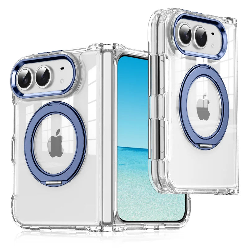 Clear MagSafe Case with Rotating Stand for iPhone Duo