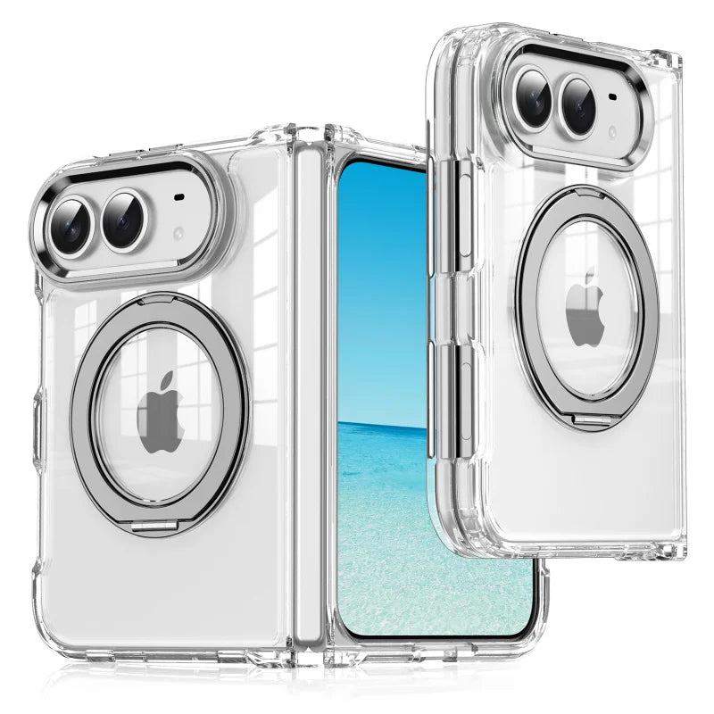 Clear MagSafe Case with Rotating Stand for iPhone Duo