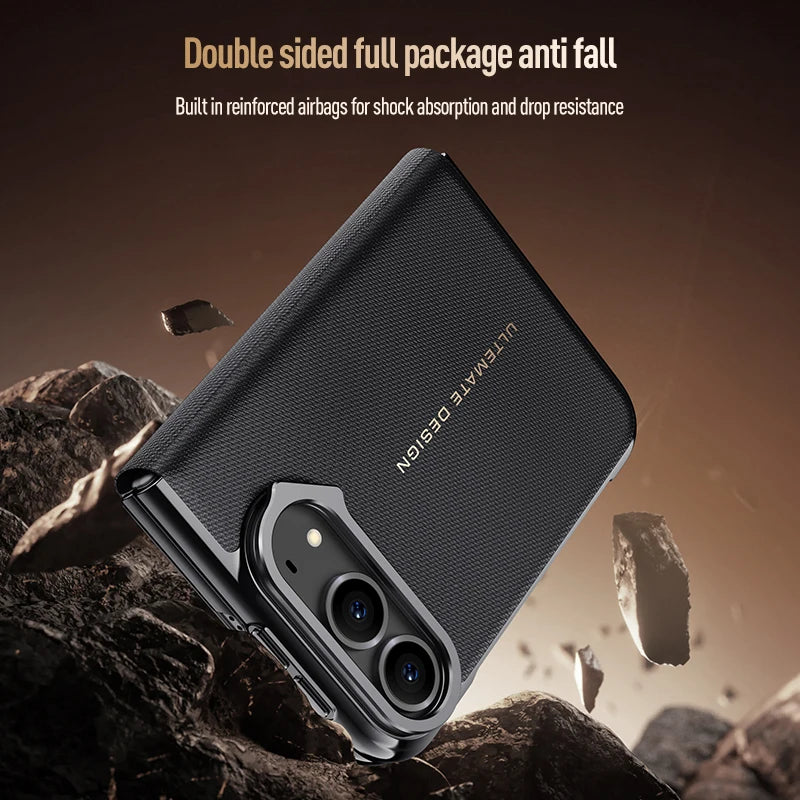 Leather Flip Case with Lens Holder for iPhone Duo