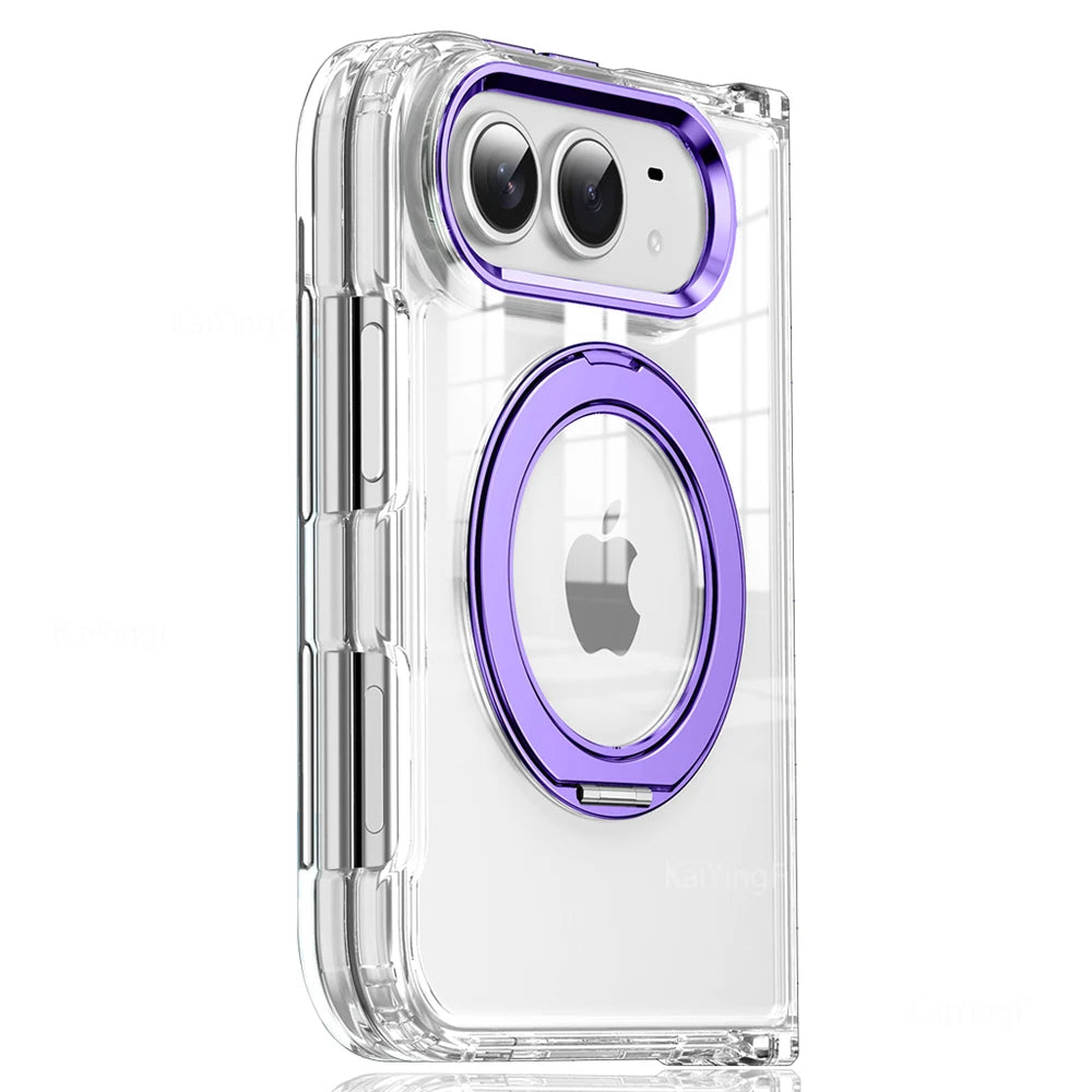 Clear MagSafe Case with Rotating Holder for iPhone Duo