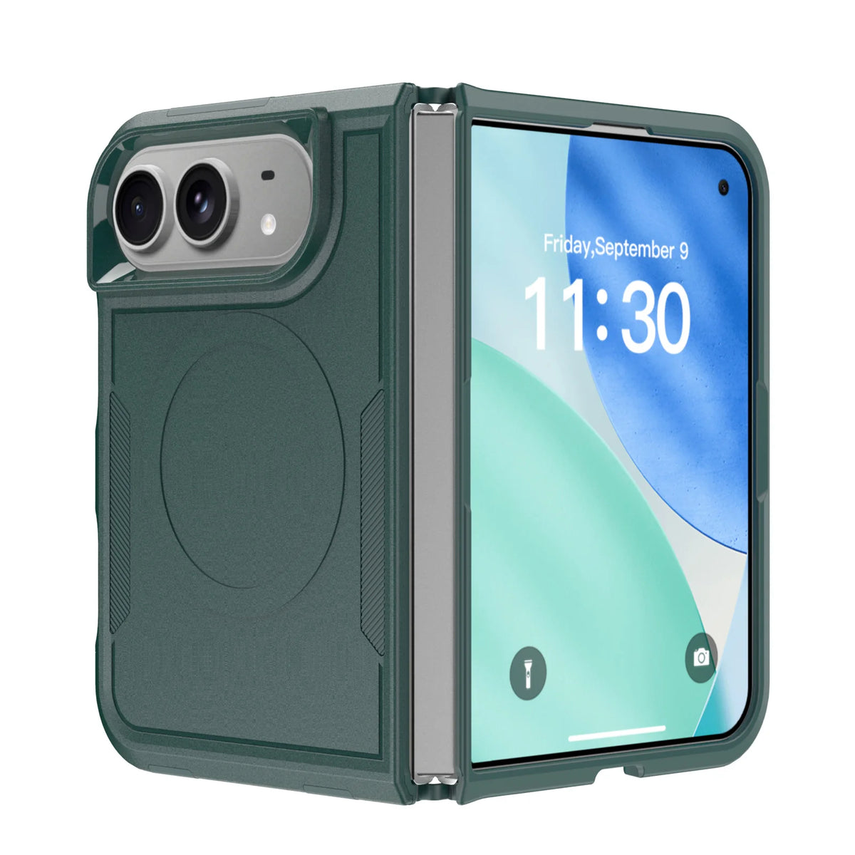 New Fashion Solid Color Anti-Fingerprint Fold Matte Magnetic Phone Case For iPhone Duo Supports Wireless Charging Sturdy Durable