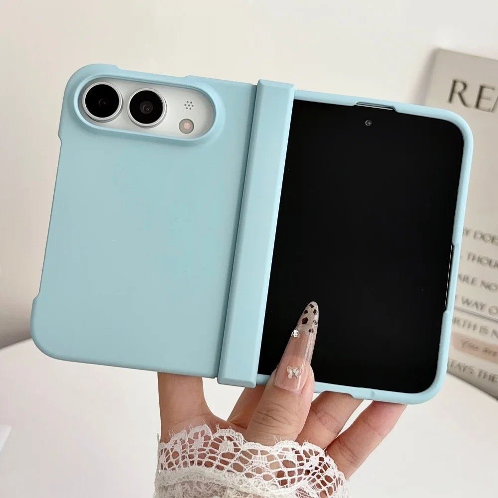 For iPhone Duo Phone Case Matte Solid Color Matte Folding Hinge Protection Shockproof Hard PC Bumper Back Cover For iPhone Duo