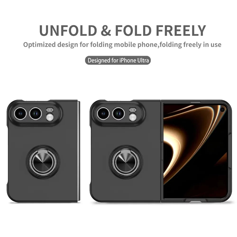 High End Ultra-thin Case For iPhone Duo with Magnetic Ring Kickstand Bracket Armor Shockproof Anti-scratch Protector Phone Cover