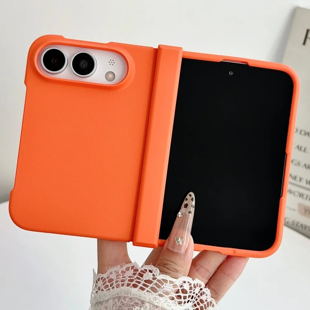 For iPhone Duo Phone Case Matte Solid Color Matte Folding Hinge Protection Shockproof Hard PC Bumper Back Cover For iPhone Duo