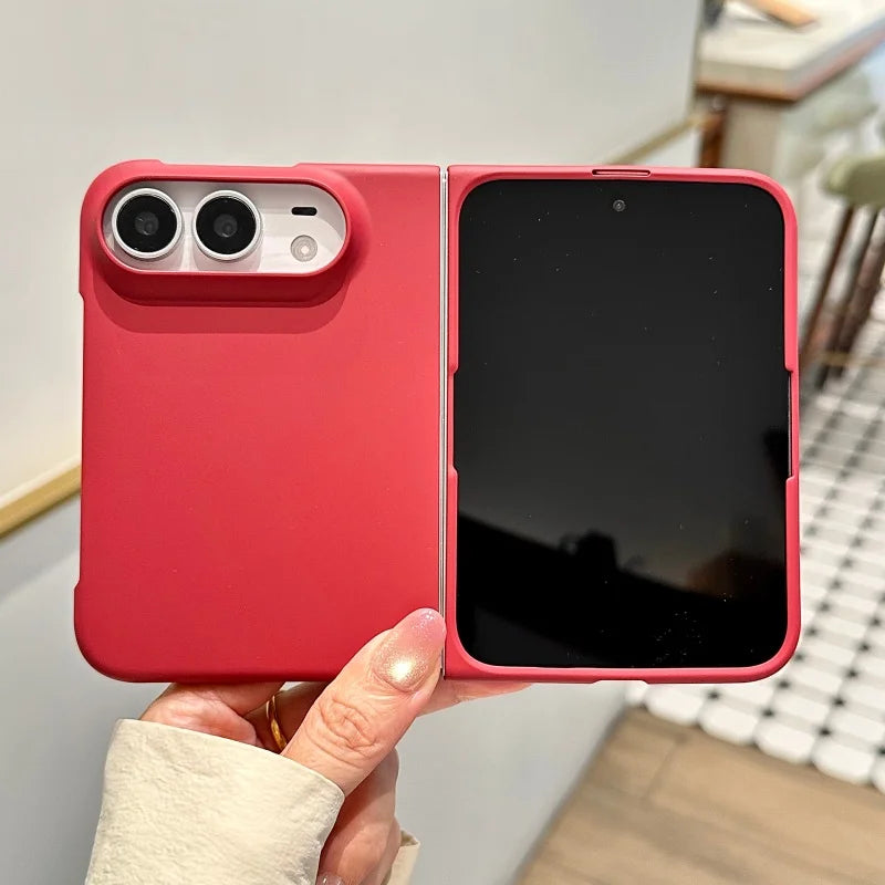 For iPhone Duo Case Cute Macaron Solid Color Frosted Skin Feel PC Case for iPhone Duo Fold Slim Matte Shockproof Full Body Cover