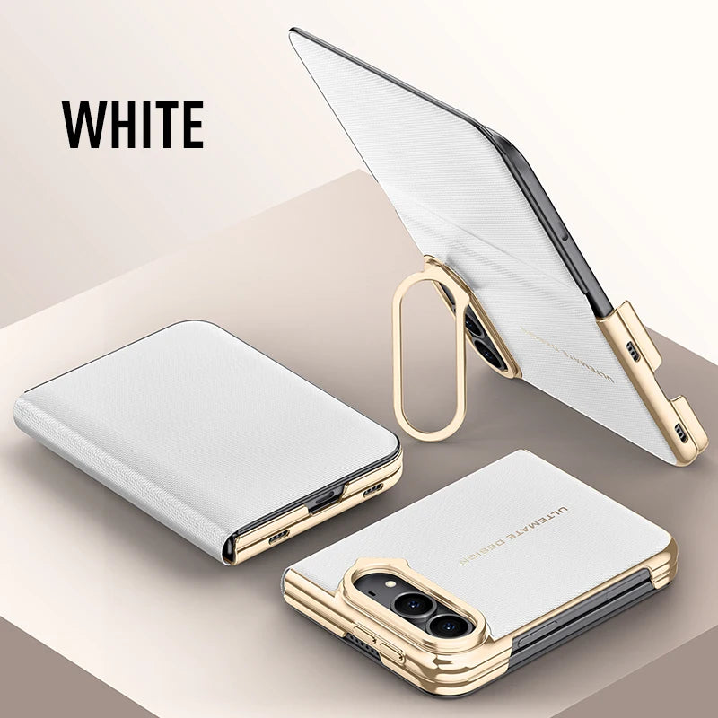 Leather Flip Case with Lens Holder for iPhone Duo