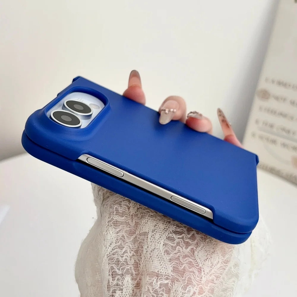 For iPhone Duo Phone Case Matte Solid Color Matte Folding Hinge Protection Shockproof Hard PC Bumper Back Cover For iPhone Duo