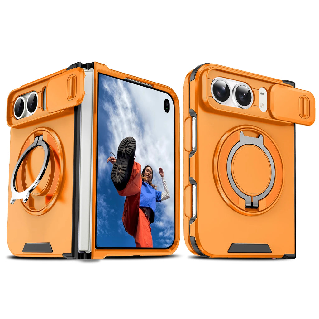 Fashion Solid Color Stand Matte Fold Magnetic Phone Case For iPhone Duo 18 Lens Protect Hard Shockproof Cover