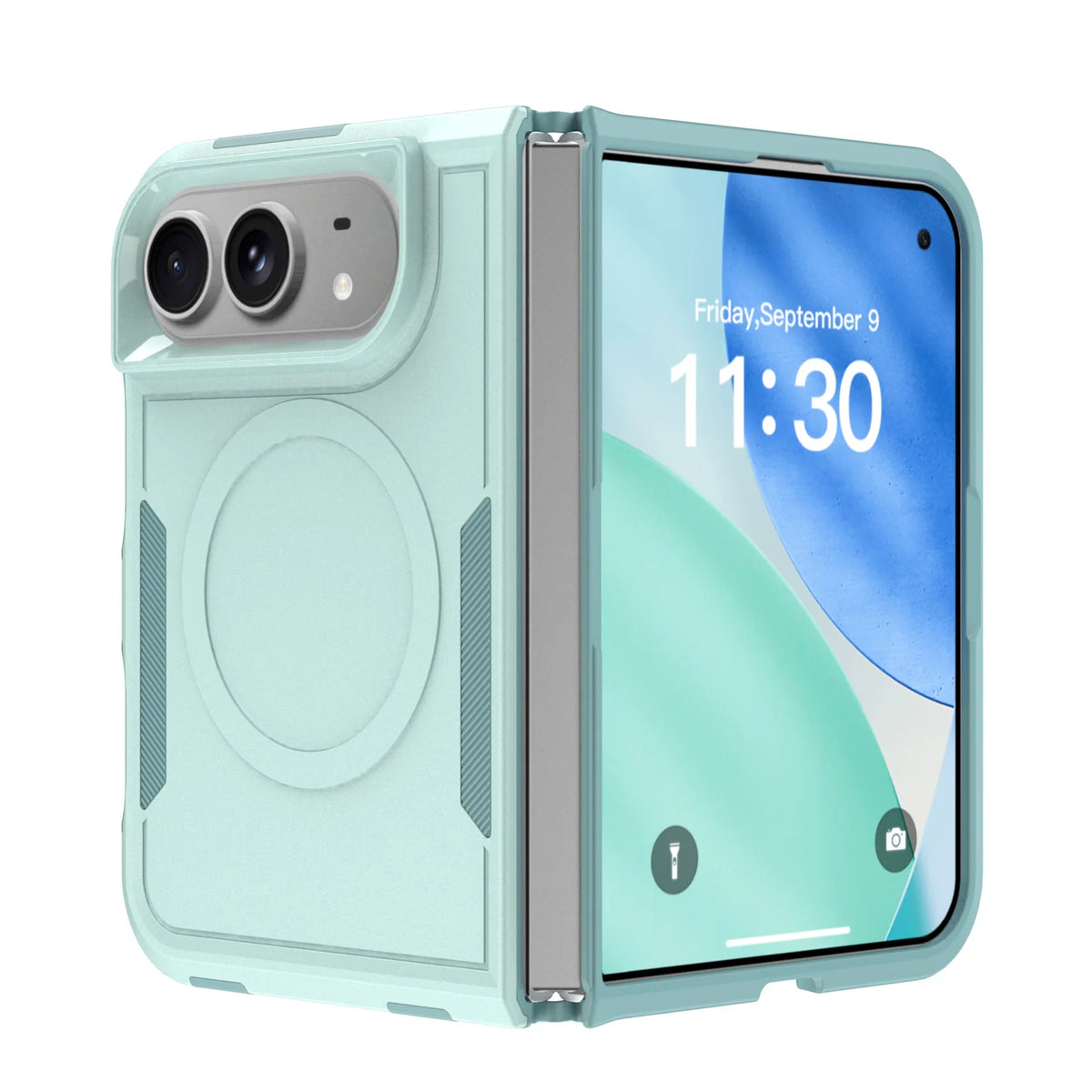 New Fashion Solid Color Anti-Fingerprint Fold Matte Magnetic Phone Case For iPhone Duo Supports Wireless Charging Sturdy Durable