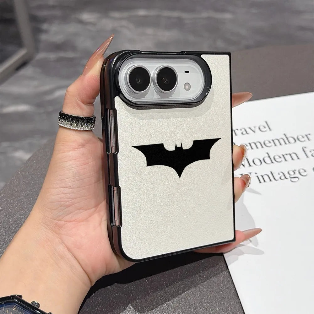 New Folding Phone Case for iPhone Duo Fold Shockproof duo Back fold Hard Skin texture Cover Comics Batman