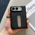 For Magsafe For iPhone Duo Case Luxury Matte Leather Magnetic Rotating Ring Holder Shockproof Protection Back Cover Accessories