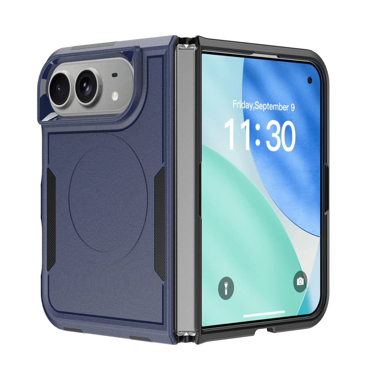 New Fashion Solid Color Anti-Fingerprint Fold Matte Magnetic Phone Case For iPhone Duo Supports Wireless Charging Sturdy Durable
