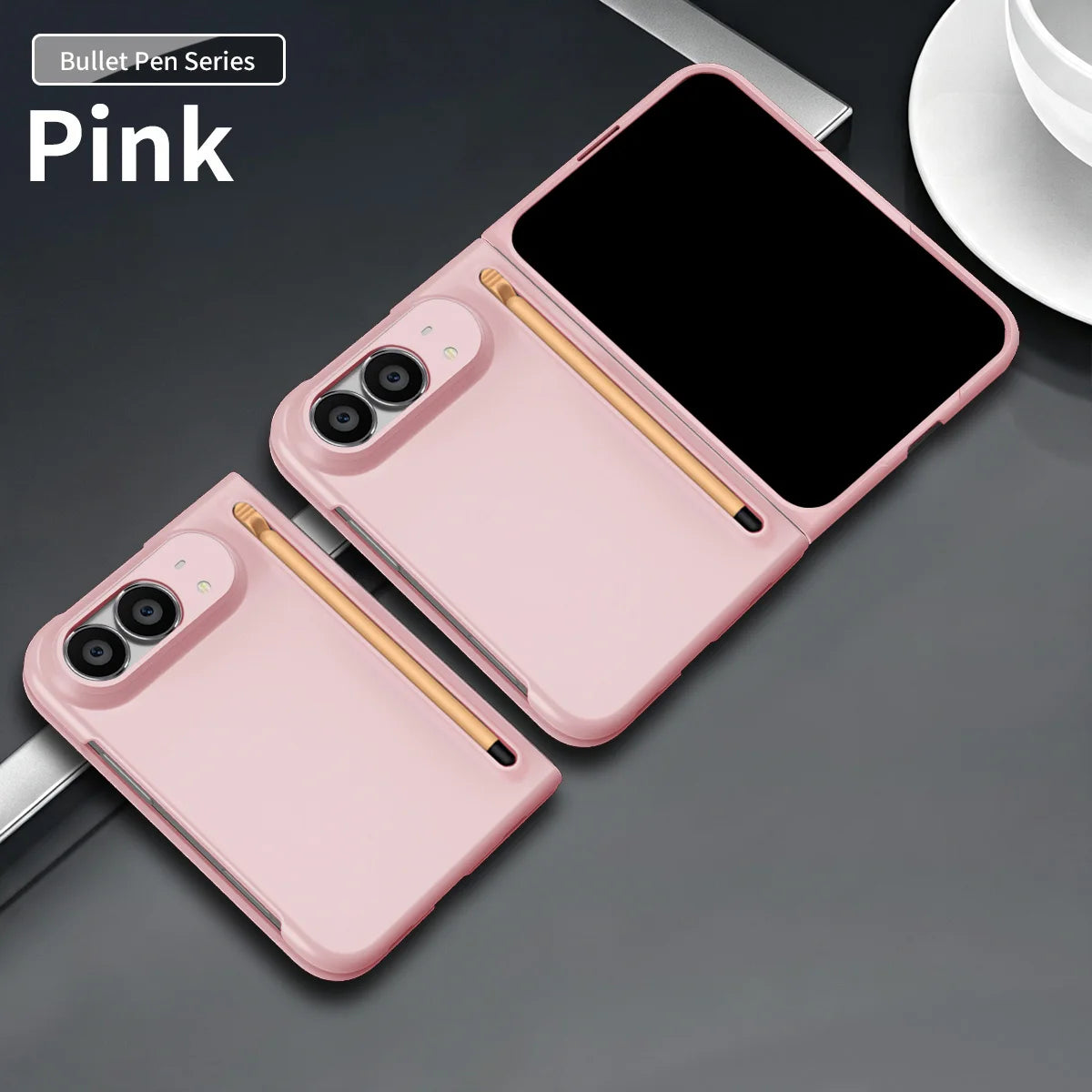 Suitable for iphone Duo with Stylus and Built-in Pen Slot, Smooth and Delicate Feel, Full Protection, Simple Solid Color Design,