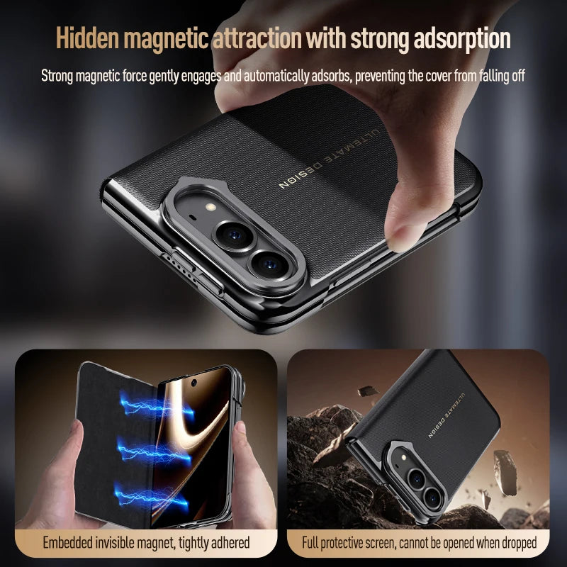 Leather Flip Case with Lens Holder for iPhone Duo