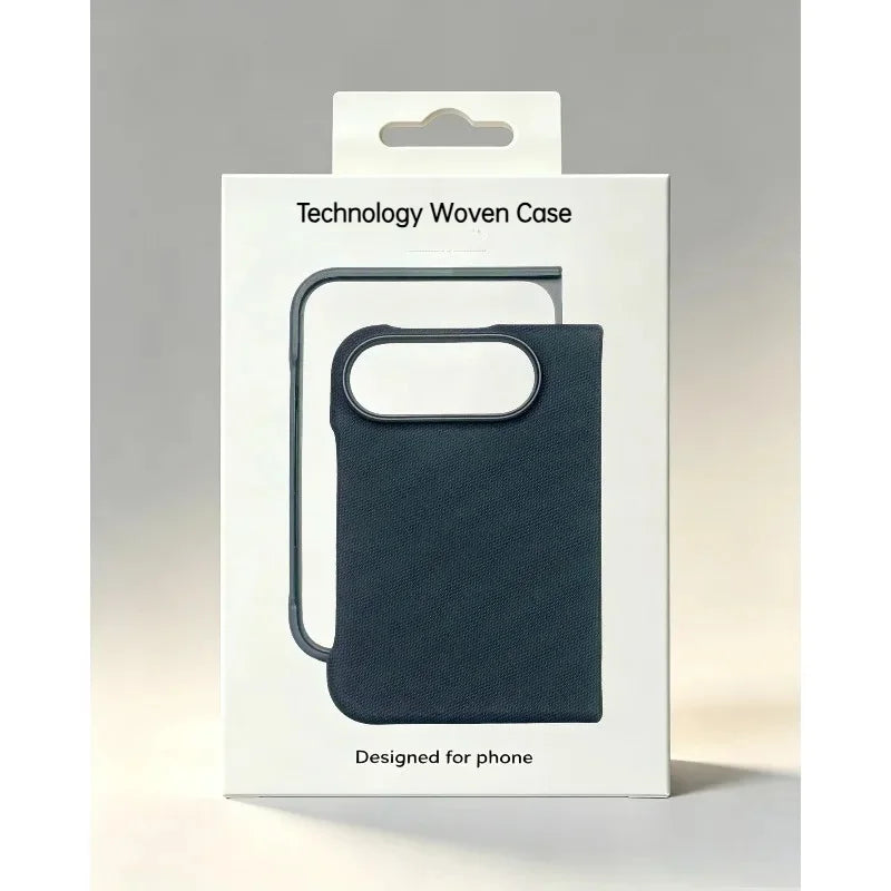 1:1 Original Replica Technology Woven Texture Magnetic Fold Phone Case For iPhone Duo For Magsafe Charging Shockproof Cover