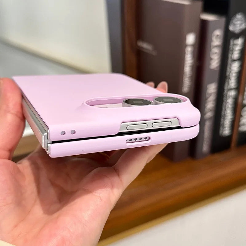 For iPhone Duo Case Cute Macaron Solid Color Frosted Skin Feel PC Case for iPhone Duo Fold Slim Matte Shockproof Full Body Cover