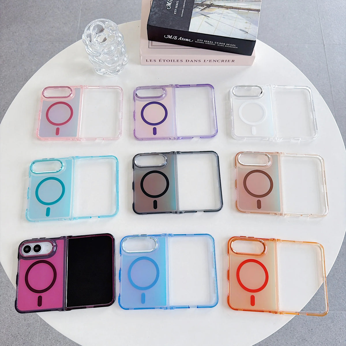 Luxury Laser Gradient Magnetic Phone Case For iPhone Duo for Magsafe Wireless Charge Shockproof Cover Shell Fundas