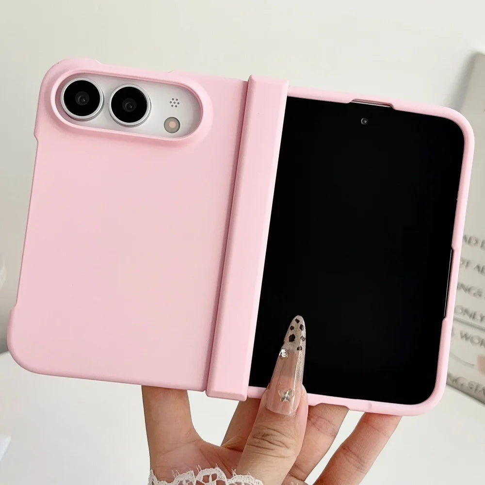 For iPhone Duo Phone Case Matte Solid Color Matte Folding Hinge Protection Shockproof Hard PC Bumper Back Cover For iPhone Duo