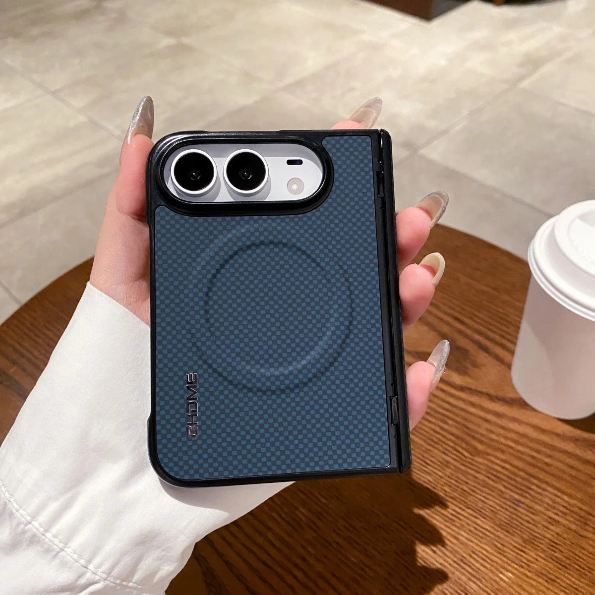 For IPhone Duo Case Luxury Leather Magnetic Phone Case for IPhone Duo 2026 TPU Silicone Shockproof Protective Back Cover