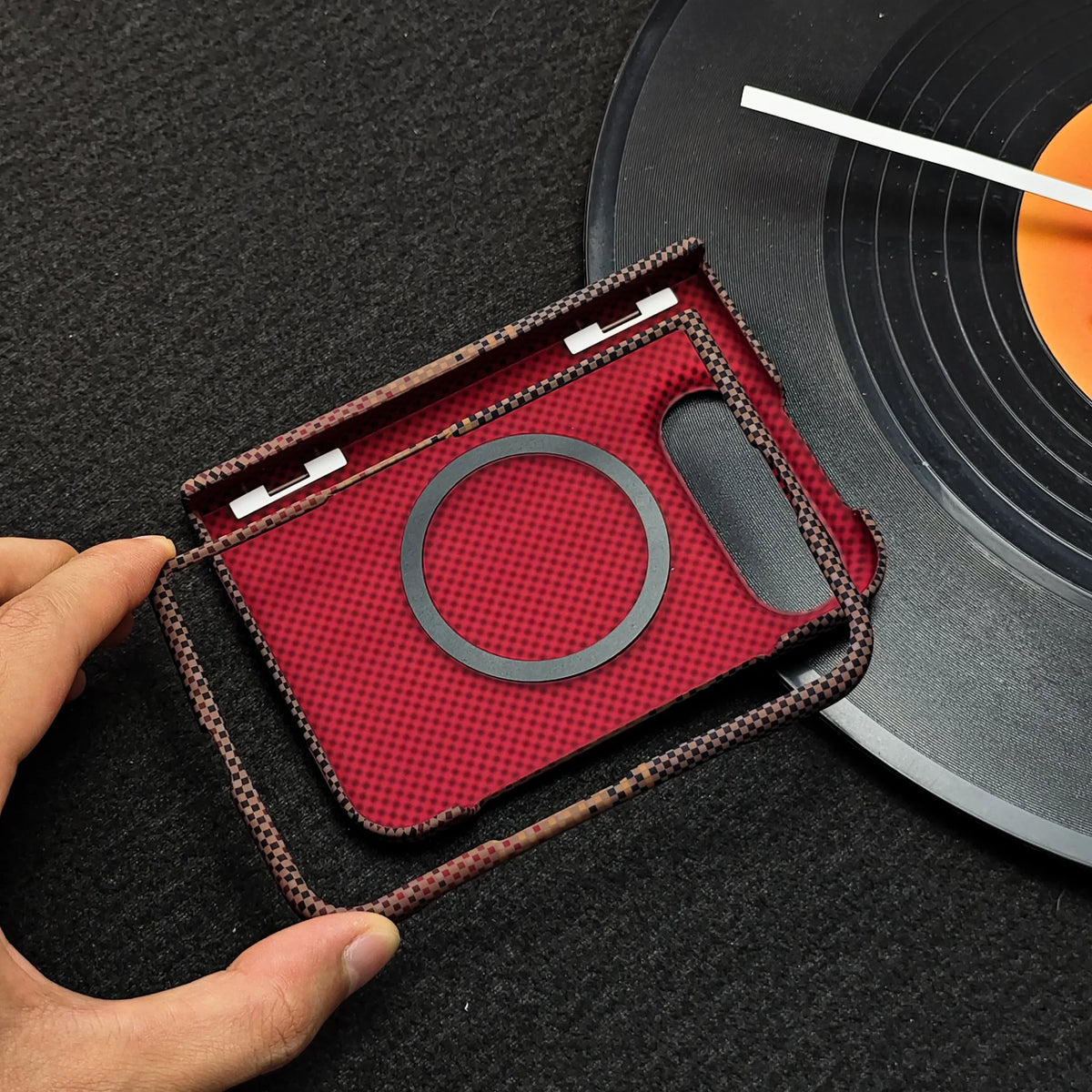 Slim Carbon-Texture MagSafe Case for iPhone Duo