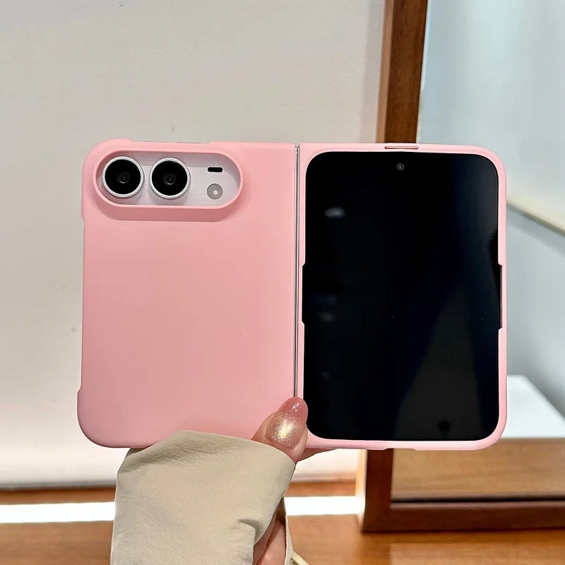 For iPhone Duo Case Cute Macaron Solid Color Frosted Skin Feel PC Case for iPhone Duo Fold Slim Matte Shockproof Full Body Cover