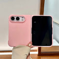 For iPhone Duo Case Cute Macaron Solid Color Frosted Skin Feel PC Case for iPhone Duo Fold Slim Matte Shockproof Full Body Cover