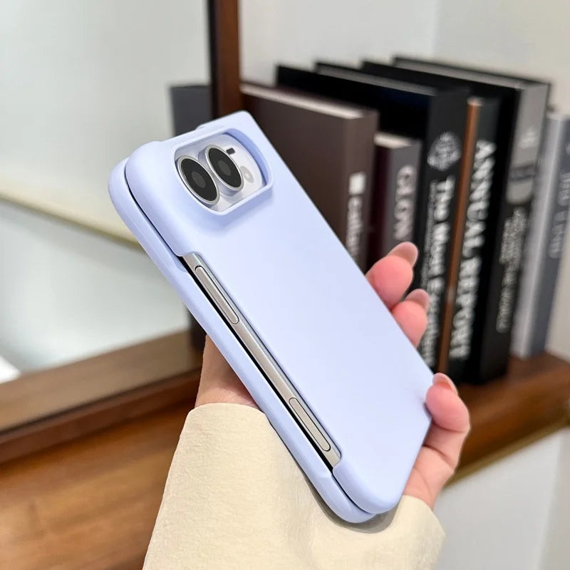 For iPhone Duo Case Fashion Solid Pure Color Frosted Slim Matte Phone Case for iPhone Duo 18 Fold Hard Shockproof Back Covers