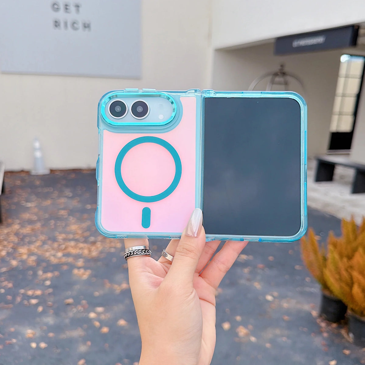 Luxury Laser Gradient Magnetic Phone Case For iPhone Duo for Magsafe Wireless Charge Shockproof Cover Shell Fundas