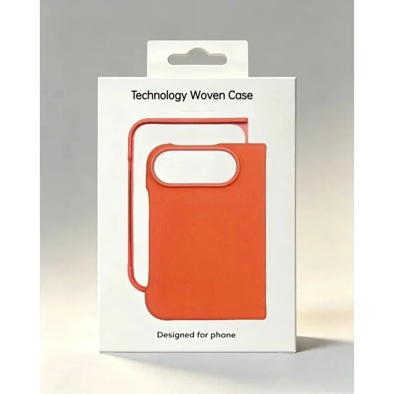 1:1 Original Replica Technology Woven Texture Magnetic Fold Phone Case For iPhone Duo For Magsafe Charging Shockproof Cover