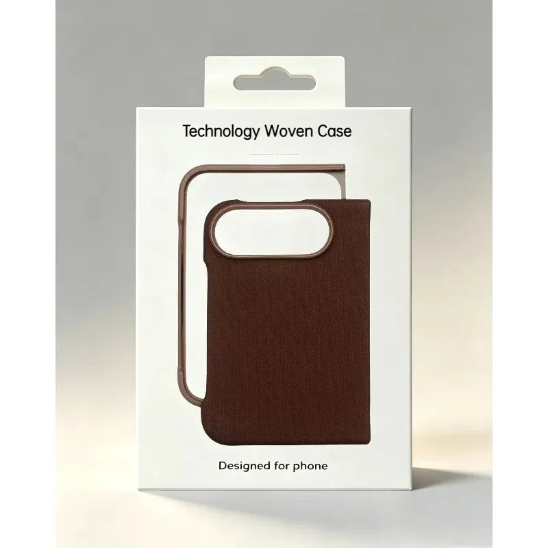 1:1 Original Replica Technology Woven Texture Magnetic Fold Phone Case For iPhone Duo For Magsafe Charging Shockproof Cover