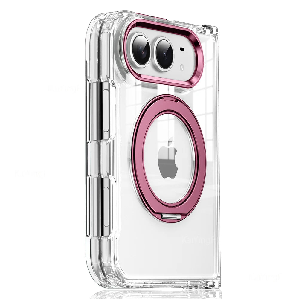 Clear MagSafe Case with Rotating Holder for iPhone Duo