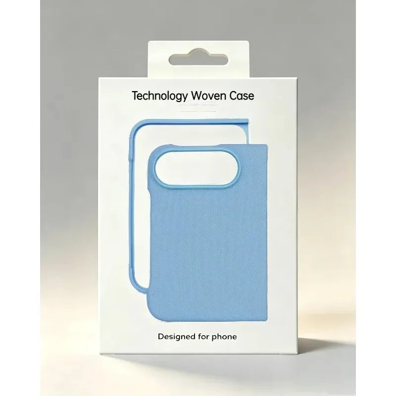 1:1 Original Replica Technology Woven Texture Magnetic Fold Phone Case For iPhone Duo For Magsafe Charging Shockproof Cover