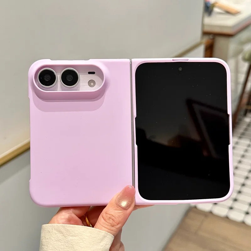 For iPhone Duo Case Fashion Solid Pure Color Frosted Slim Matte Phone Case for iPhone Duo 18 Fold Hard Shockproof Back Covers