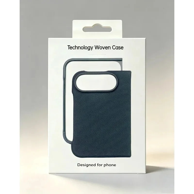 1:1 Original Replica Technology Woven Texture Magnetic Fold Phone Case For iPhone Duo For Magsafe Charging Shockproof Cover
