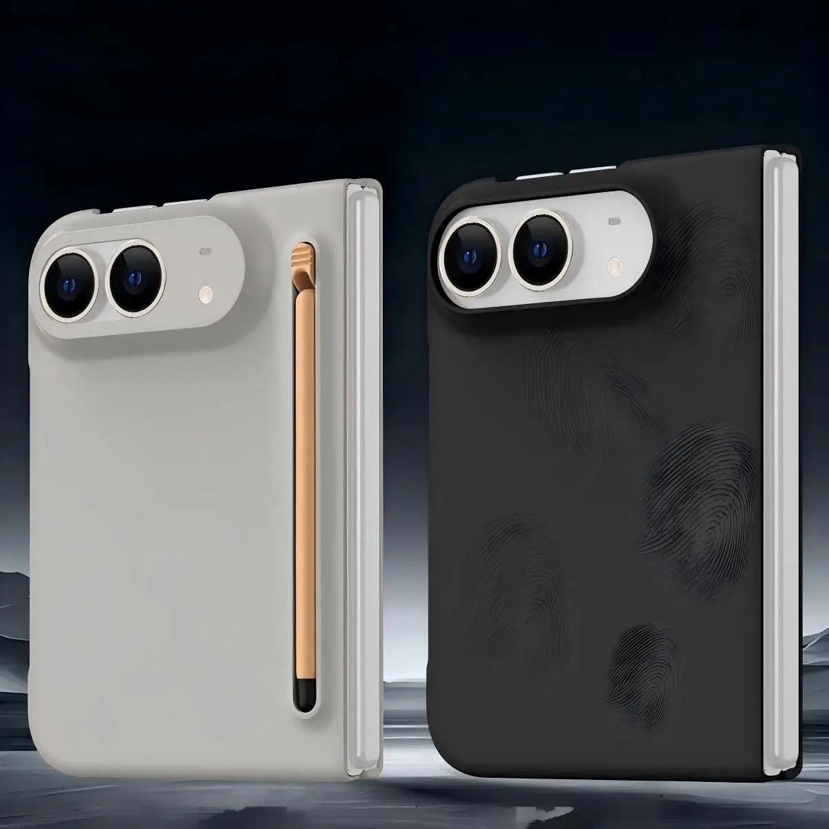 Suitable for iphone Duo with Stylus and Built-in Pen Slot, Smooth and Delicate Feel, Full Protection, Simple Solid Color Design,