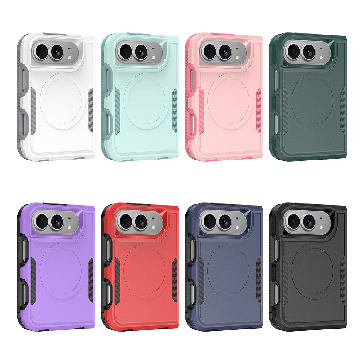 New Fashion Solid Color Anti-Fingerprint Fold Matte Magnetic Phone Case For iPhone Duo Supports Wireless Charging Sturdy Durable
