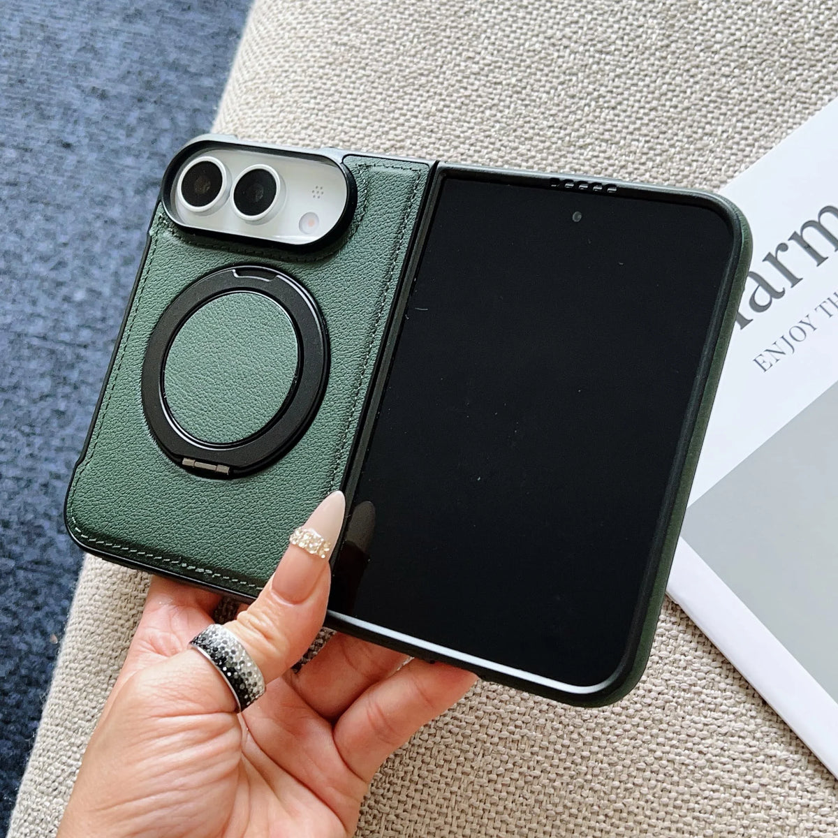 Rotating MagSafe Leather Case for iPhone Duo