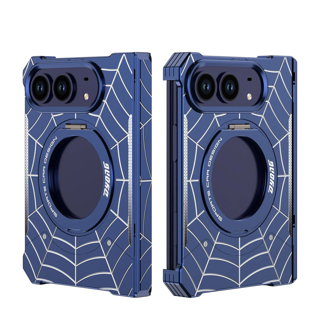 Case For iPhone Duo  Aluminum Alloy Spider Fold Magnetic 360° Rotating Stand Hinge Fully Enclosed Protection Cover Funda