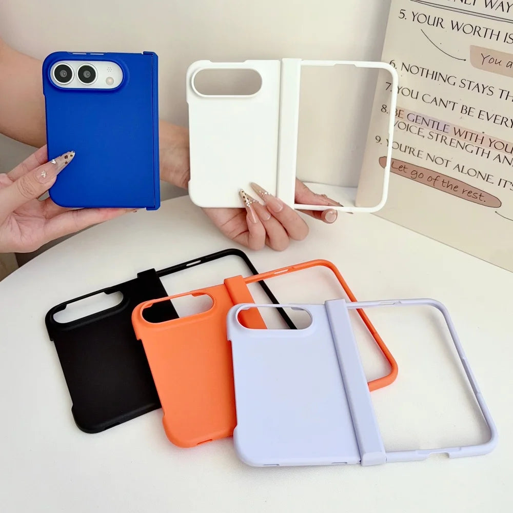For iPhone Duo Phone Case Matte Solid Color Matte Folding Hinge Protection Shockproof Hard PC Bumper Back Cover For iPhone Duo