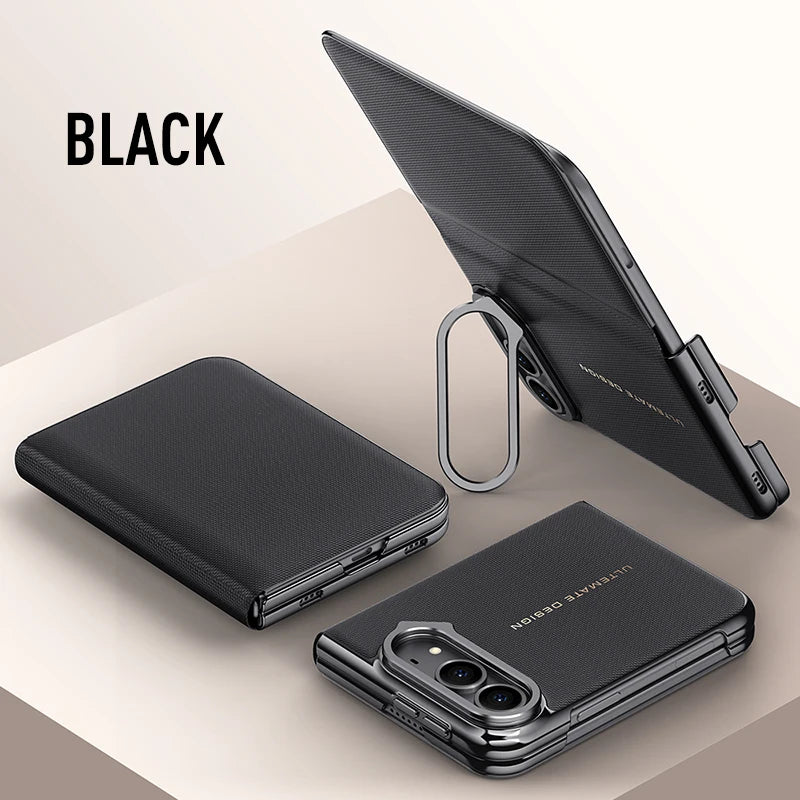 Leather Flip Case with Lens Holder for iPhone Duo