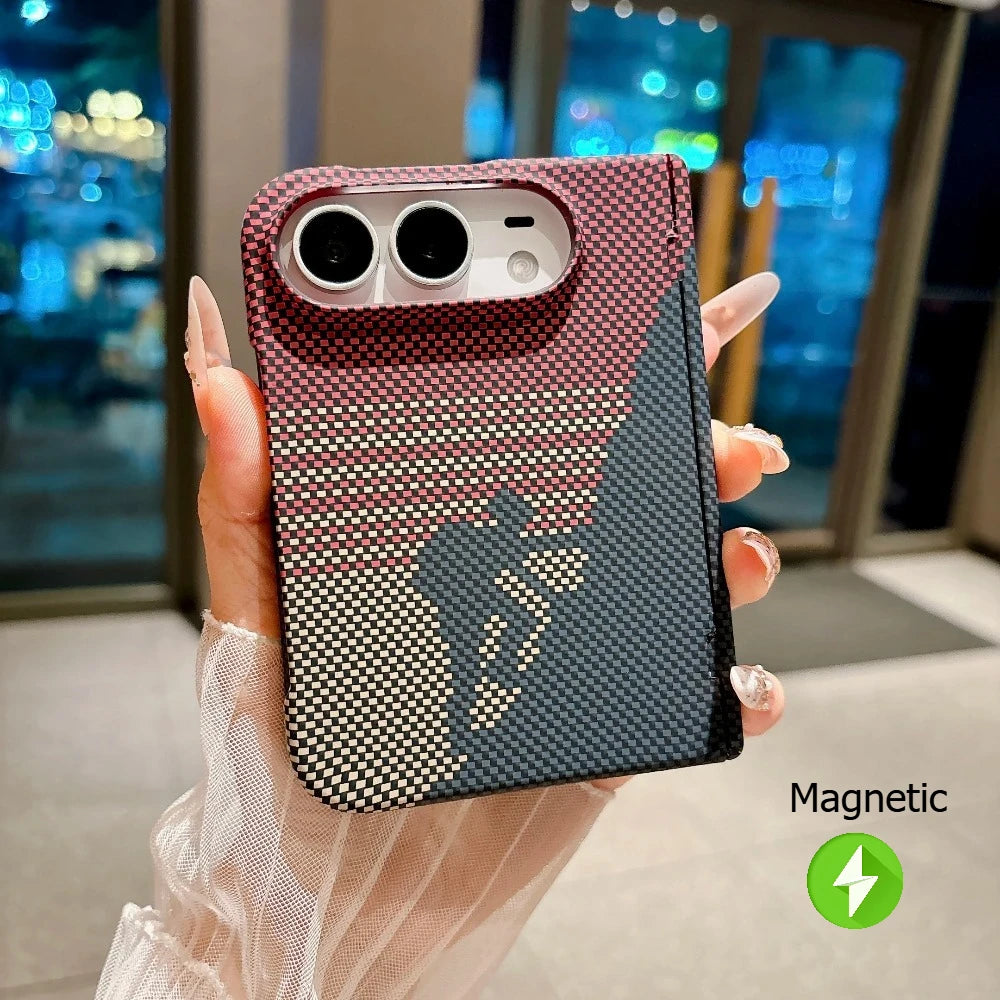 Carbon Leather MagSafe Case for iPhone Duo