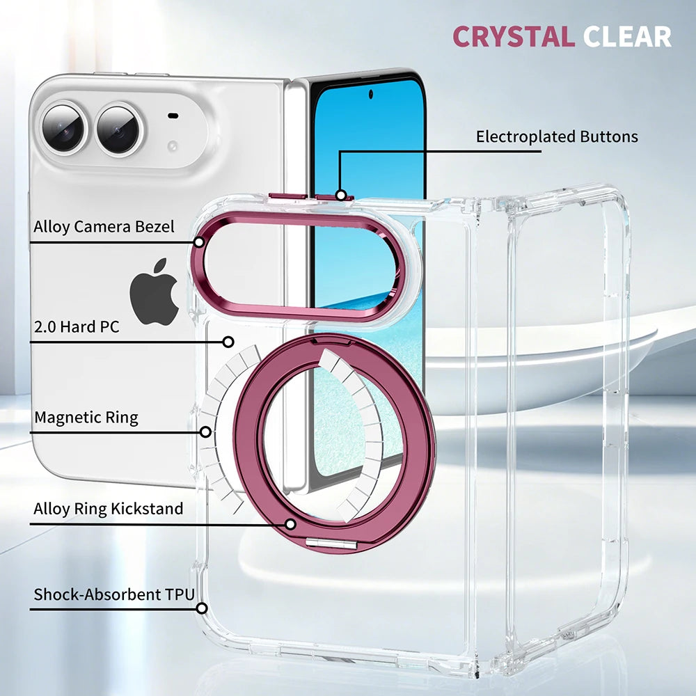 Clear MagSafe Case with Rotating Holder for iPhone Duo