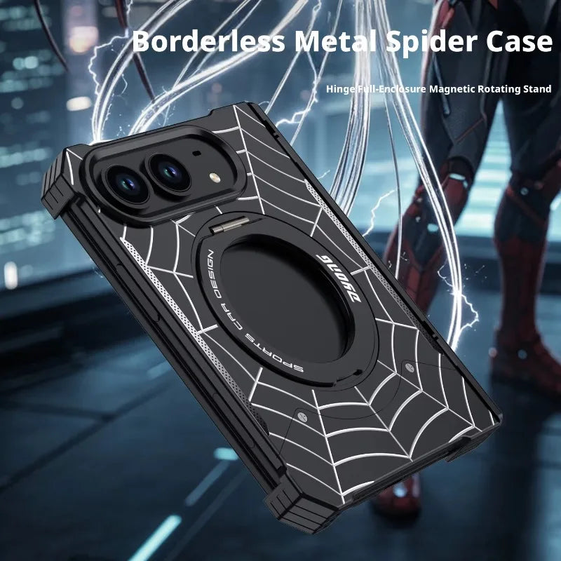 Case For iPhone Duo  Aluminum Alloy Spider Fold Magnetic 360° Rotating Stand Hinge Fully Enclosed Protection Cover Funda