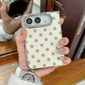 Dopamine Electroplated PU Leather Colorful Polka Dots Lanyard Fold Case for iPhone Duo duo Wristband Shockproof Hard Fold Cover