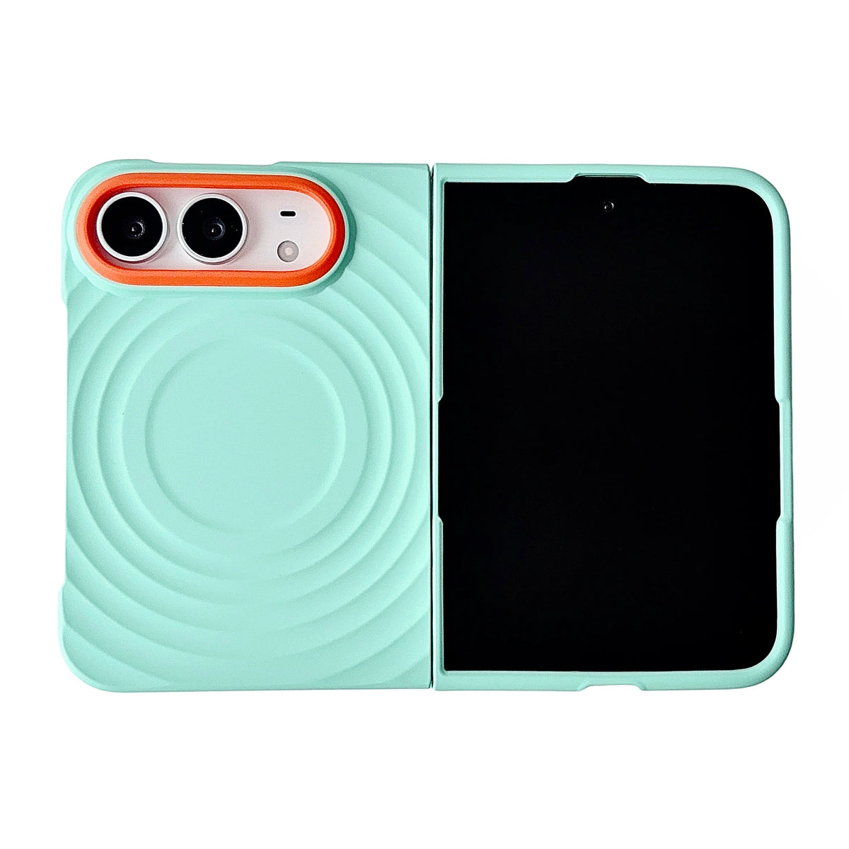 Case For Apple iPhone Duo For Foldable iPhone Duo For Magsafe With  Magnetic Ring Ripples Stand Luxury Silicone Ripples Cover
