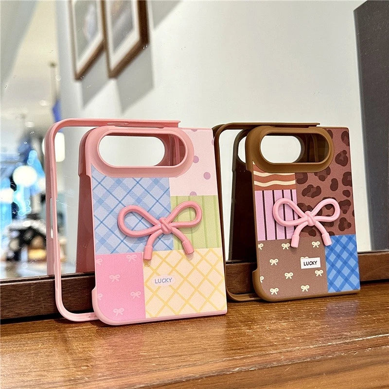 Plaid Bow Accent Case for iPhone Duo