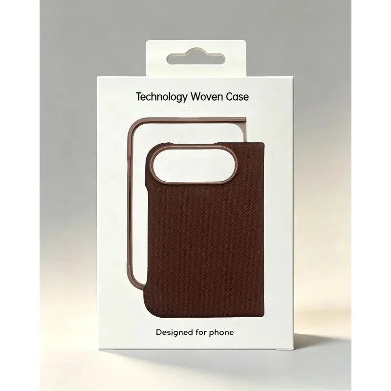 1:1 Original Replica Technology Woven Texture Magnetic Fold Phone Case For iPhone Duo For Magsafe Charging Shockproof Cover